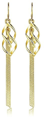 Deyanse Silber Lang Ohrringe Hängend, 925 Sterling Silber Krumm Raute Tropfen Baumeln, 94mm Lange Gold Hängeohrringe für Damen, Hypoallergen Schlangenkette Quaste Ohrhänger