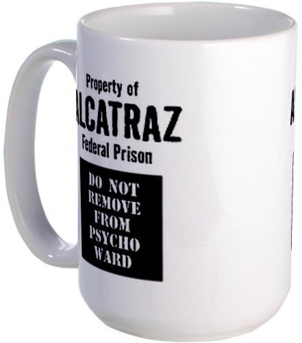 BAAROO Property of Alcatraz Große Tasse Keramik Kaffeetasse, Teetasse, 425 ml