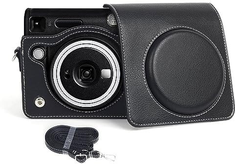 ENJOY-UNIQUE Berfea Protective Case Compatible with FUJIFILM INSTAX Square SQ40 Camera PU Leather Bag Case Vintage Shoulder Strap Pouch Camera Carry Cover Protection Case
