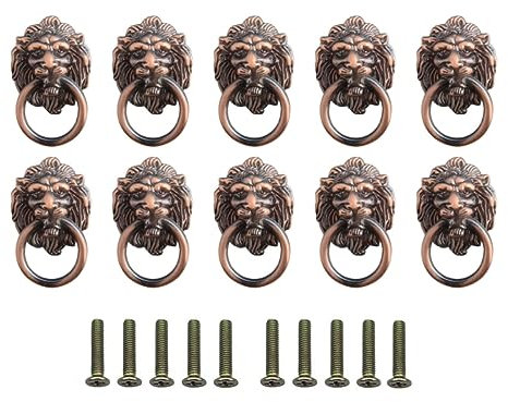 10 Stücke Retro Schrankgriff Vintage Löwe Möbelknopf Ziehgriff Pull Griffe Metall Schubladenknopf