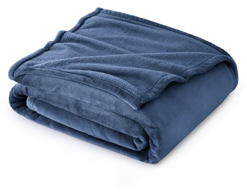 Bedsure Fleece Throw Blanket for Bed - Flannel Fleece, Blue, 150x200 cm | Soft Cosy and Fluffy, Lightweight Warmth for All Seasons, Home Decor, Travel, Camping, Gifts for Women and Men