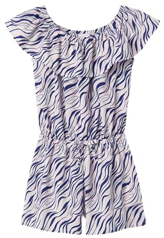 NAME IT Mädchen Nkfvinaya Ss Playsuit Fffff Noos Jumpsuit, Weiß, 116