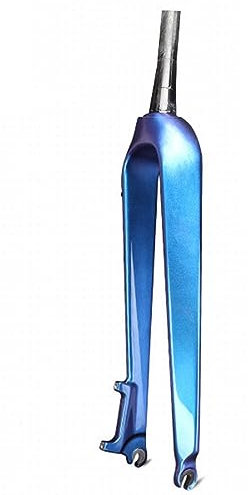 Fourche rigide en fibre de carbone pour VTT 26, 27,5, 29, tube conique 1-1/8, 9 x 100 mm, fourche avant QR, frein à disque, sans filetage, ultra légère, 560 g (couleur : bleu, taille : 29)