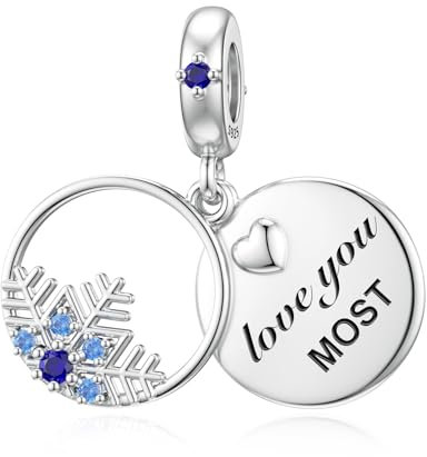 Schneeflocken Weihnachts Charms für Pandora Charms (Liebe dich am meisten) aus Sterlingsilber
