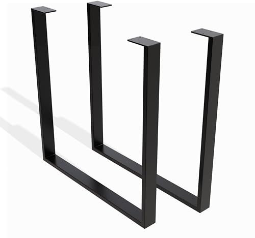 Sossai® Stahl Tischgestell Tischkufen Tischbeine | TKW0 | Farbe: Schwarz | 2 Stück | Breite 70 cm x Höhe 72 cm