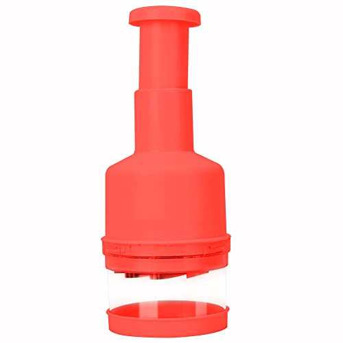 Sbucciatore da cucina, utensile da cucina per aglio a mano, tritatutto e affettaverdure e cipolle (rosso)