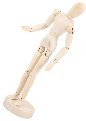 HAPINARY Bewegliche Holz Schaufensterpuppe 20cm Mit Flexiblem Gelenk Natürliche Holzfarbe Künstler Modell Mit Ständer Zeichenhilfe Und Heimdekoration Für Kinder Und Erwachsene