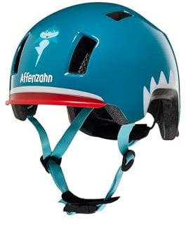 Affenzahn Fahrradhelm robuster Kinderhelm für Mädchen und Jungen für Fahrradfahren, Laufrad und Rollerfahren Hai - Petrol