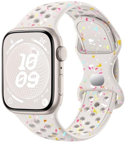 CeMiKa Sport Cinturino Compatibili con Cinturini Apple Watch 38mm 40mm 41mm 42mm per Donne Ecologici Riciclabili in Silicone Traspirante Cinturino per iWatch Series 10 9 8 7 6 5 4 3 SE, Galassia