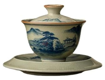 Teteras Cuencos Té Vintage Chinos Juego Cerámica Pintada A Mano Paisaje Apertura Cerámica Para Taza Té Juego De Tetera Y Taza De Navidad(B)