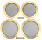 VekAuto Rejillas de Altavoz para Coche Universales de 4 y 6.5 Cubierta de Malla Rojoonda de Subwoofer de Audio con Tornillos de Montaje de Hierro Tono Dorado - Paquete de 4