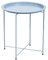 Eiauiuo Beistelltisch Rund Metallrahmen Couchtisch mit Abnehmbarem Tablett Beistelltisch Faltbare Stangenbeine Stabil Wohnzimmertisch Sofatisch Nachttisch Kaffeetisch (Color : Grau Blau)