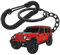 Asweir Auto Schlüsselanhänger kompatibel mit Jeep Wrangler Zubehör, Edelstahl Schlüsselanhänger Zubehör für Dekoration oder Geschenk, Rot/Ausflug, einfarbig (Getaway Solids), 2.1x1.2x0.08