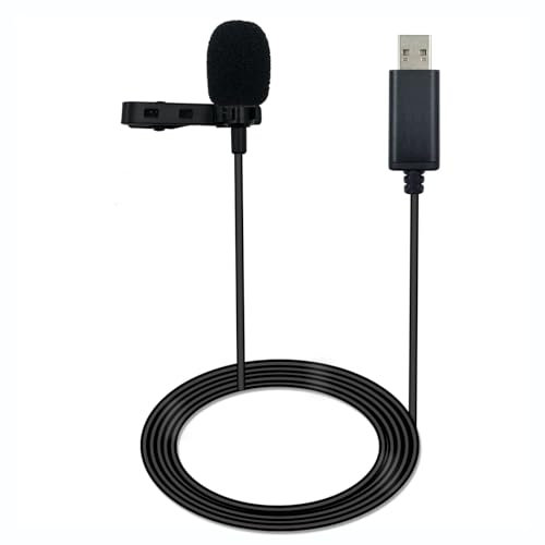 SPTSSWET Microphone à clip USB de type A portable avec suppression du bruit, microphone filaire Plug and Play avec clip adapté pour la vidéoconférence, les jeux de musique, le chant et le streaming en