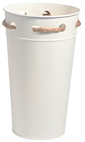 ANDRESLAD Cubeta De Hierro Vintage para Jardinería Recipiente Decorativo para Flores Estilo Antiguo para Tiendas De Flores y Bares Blanco