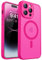CANSHN Cover Magnetica per iPhone 14 Pro(6,1 Pollici), Compatibile con MagSafe, [Protezione Completa Della Fotocamera], Custodia Traslucida Opaca Protettiva Sottile Antiurto,Rosa Calda