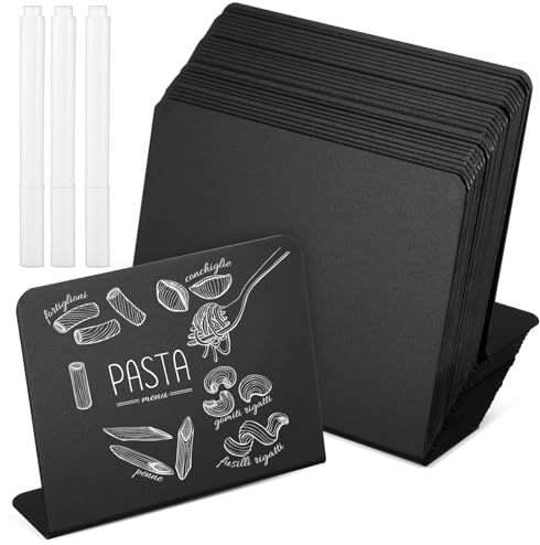 Mini-Kreidetafel-Schilder Set - 25 Stück Tischkarten Mit Stiften, Abwischbare Tafeln Für Buffet, Hochzeit, Party, Gastronomie Und Tischnummern