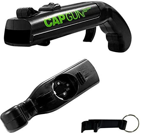OneTreeTime 1 Pcs Beer Bottle Opener Cap Gun with 1 Pcs Black Metal Mini Corkscrew, Pistol Type Ejection Beer Corkscrew, Shooting Range Over 5 Meters, Suitable for Parties, Bars.