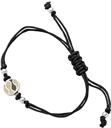 DUR Schmuck Cotton-Armband STRANDWELLEN Strandsand, Lavasand, Silber 925/- 17cm (A1895)
