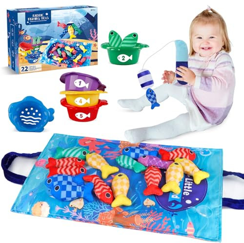 Fozcmisw Spielzeug ab 1Jahr Angelspiel Baby Spielzeug für ab 6 Monate Montessori Spielzeug Baby Kinderspielzeug Lernspiele Motorikspielzeug Geschenke für Babys 1-3 Jahr Jungen Mädchen