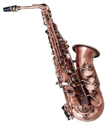 Professional Alto Saxophone in E flat Professionelle Rotbronze Bend Eb Es-Alt-Saxophon Saxophonschlüssel Schnitzmuster Mit Etui Handschuhen Riemen Und Bürste(B)