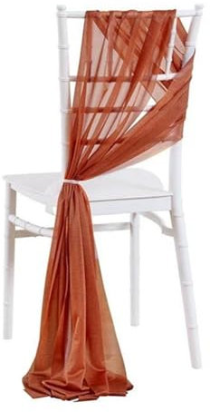 Pmnzdy 20 * 275cm Tüllstoff Stuhldekoration Tüll Stuhlschleifen Hochzeit Stuhl Hochzeitsstuhl Dekoration Tüll Stuhlschärpen Schleifen Chiffon Dekostoffe für Hochzeit Party Weihnachten Orange 1 Stück