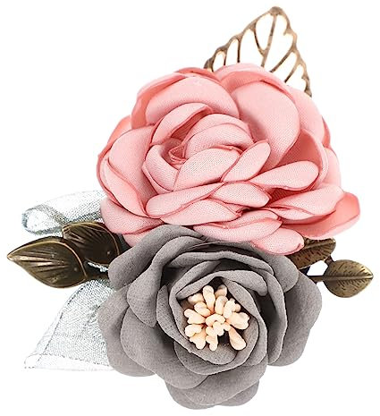 Holibanna Künstliche Blume Brosche Corsage Simulationsblumen Haar Clip Kopfschmuck Satin Legierung Hochzeit Party
