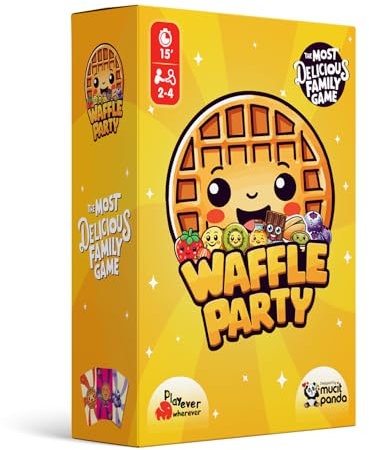 Playever Wherever Waffle Party – Lustiges Reaktionsspiel für Kinder & Erwachsene | Actiongeladenes Kartenspiel ab 4 Jahren | Familienspiel für 2–4 Spieler | Schnelles Gesellschaftsspiel