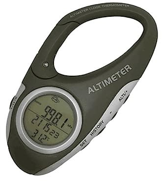 TOYANDONA Tragbarer Höhenmesser Karabiner-Barometer Handhöhenmesser Handthermometer Bergsteiger-Thermometer Höhenmesser Zum Bergsteigen Karabiner-höhenmesser Handbarometer Green Abs