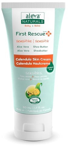 Aleva Naturals Feuchtigkeitscreme mit Sheabutter & Calendula, 75 ml | Beruhigend, Aloe Vera, für Gesicht, Körper, Windelbereich, Baby, Familie, hypoallergen, nicht fettend, Kanada