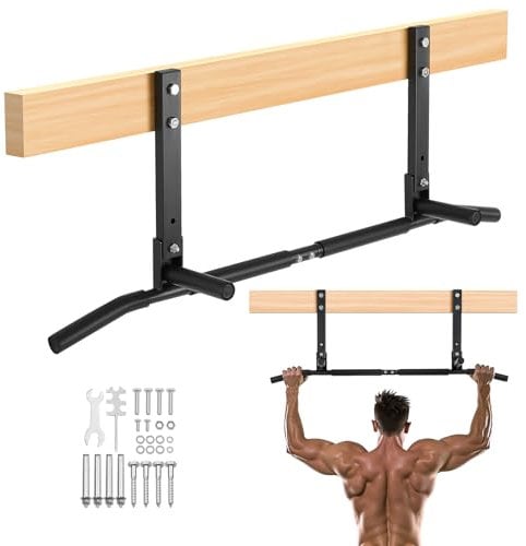 VEVOR Barre de traction pour solive, barre de fitness multi-prise au plafond pour salle de sport à domicile, station d'entraînement multifonctionnelle, 1068 mm, en acier robuste, capacité de 200 kg