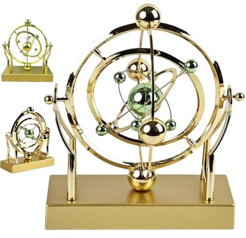 Himmelsbahn Perpetuum Mobile Pendel - Sonnensystem Kinetische Kunst als Schreibtischdekoration | Beruhigende Elektronische Dekoration für Zuhause & Büro | Metall-Rotationsmodell