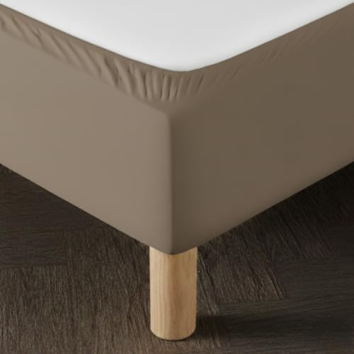 Betthusse 160x200 Taupe – Weicher und dehnbarer Stoff – Makelloses Erscheinungsbild