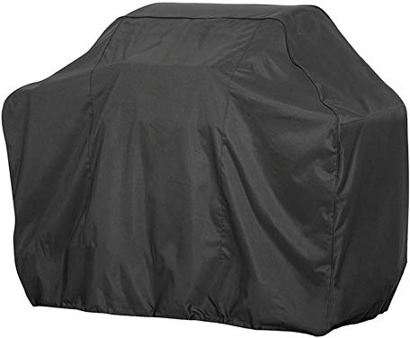 Durable Barbecue Gas Grills Covers 120cm Waterproof BBQ Cover Rainproof Barbeque Protection Cover Accessories for Weber Garden Patio Outdoors Polyester with Carry Bag Medium Size ELR Black