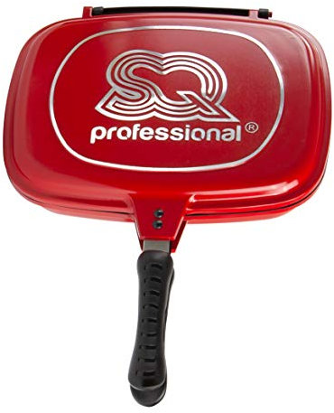 SQ Professional NEA Die-Cast Magic Pan Griddle - Non Stick Double Sided Stove Top Grill - 32cm