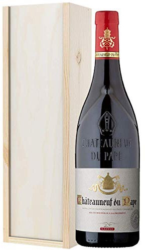 Chateauneuf Du Pape Red Wine Gift Set | Wooden Presentation Gift Box | French Red Wine Gift | Chateaux Neuf De Pape | Personalised Gift Card Message