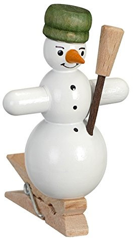 Rudolphs Schatzkiste Baumbehang Schneemänner Hut grün mit Klammer Höhe ca. 5cm NEU Baumschmuck Christbaumschmuck Strauchbehang Weihnachten Schneeball Figur Seiffen Erzgebirge Holz Winterdeko