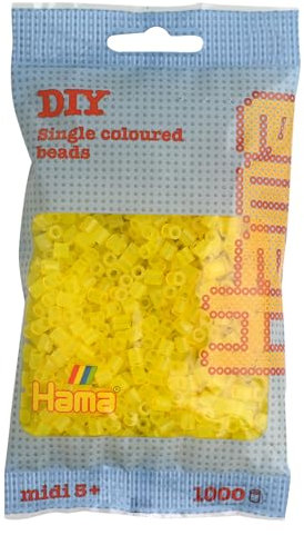 Hama Durchscheinend gelber Beutel mit 1000 Perlen