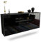 Dekati Sideboard Elizabeth hängend (180x77x35cm) Korpus anthrazit matt - Front Hochglanz Schwarz - Push to Open - Leichtlaufschienen