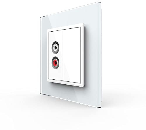 LIVOLO Audiodose Audiobuchse mit Glasblende VL-C7-1AD-11 + VL-C7-SR-11-A Weiß