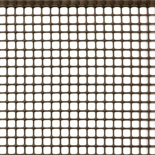 Rete Protezione in Plastica a maglie piccole per balconi, ringhiere, cancelli, disponibili in 5 colori e varie lunghezze h m 1x50 MARRONE