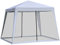 Outsunny Gazebo Impermeabile con Zanzariere da Giardino Esterno Tendone in Poliestere 3 x 3 x 2.45 m Grigio