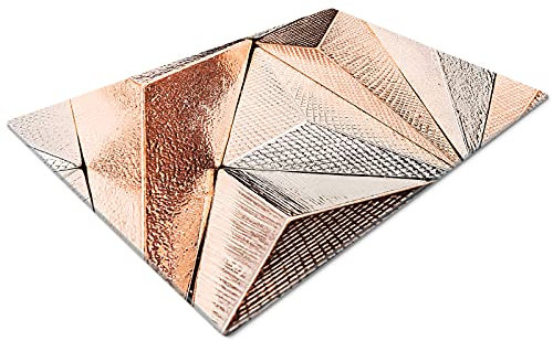 Glass Chopping Board 50 x 40 | Kitchen Worktop Protector | Multifunctional Cutting Board | Work Top Savers | Kitchen Accessories | Extra Large | Rose Gold Art
