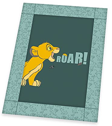 Klaus Herding GmbH Disney's König der Löwen Krabbeldecke, 100 x 135 cm, Außenmaterial: 100% Baumwolle, Füllung: 100% Polyester, 3130401216412, Grün