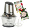 Health Kick Food Chopper & Processor for Salad, Sauces, Vegetables, Meat, Fruits and Nuts, 400W and 4 Durable Sharp Blades, 1 Litre Glass Bowl - K3301