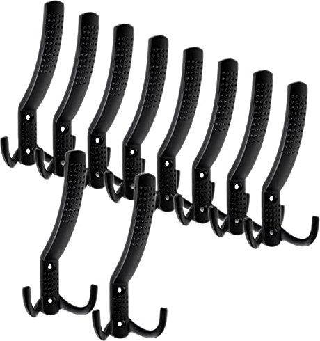 SOTECH 10 Stück Garderobenhaken JASMIN STRONG lang schwarz matt neue stabile Ausführung für Garderoben