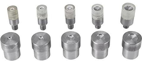 Ticarus 5 Sets Double Rivets Dies(5mm/6mm/8mm/10mm/12mm)