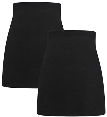 Herzmutter Bauchband-Tube-Nierenwärmer 2X Baumwolle Umstandsbauchband 6350 | Lang Rückenwärmer-Shirtverlängerung Schwangerschaft-Umstandsmode 2er-Set