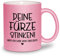 glitzertassen.de® | Deine Fürze stinken | Tasse mit Glitzer | Geschenkidee | Rosé