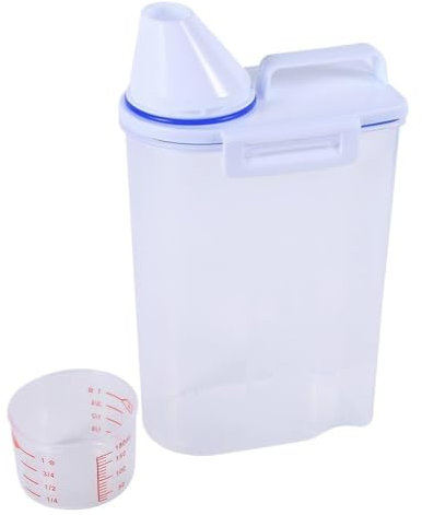 Recipientes Para Comida De Mascotas, Gran Capacidad Transparente Para Comida De Gatos Recipiente Hermético Para Comida De Perros Con Vaso Medidor Y Hebillas De Cierre Para Perros Gatos Pájaros